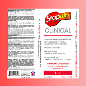 Stopain Clinical Pain Relief Gel 4oz