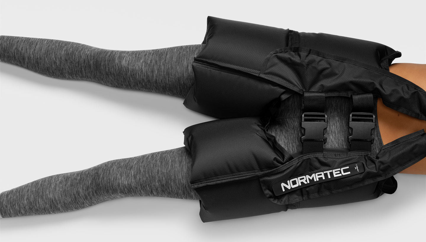 Normatec Elite Hip Attachment worn